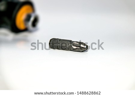 The car mechanic screwdriver on a white background.