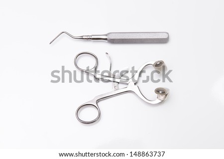 Dental tools in dental clinic