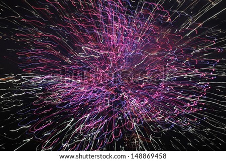 beauty of the fireworks at slow shutter speed     