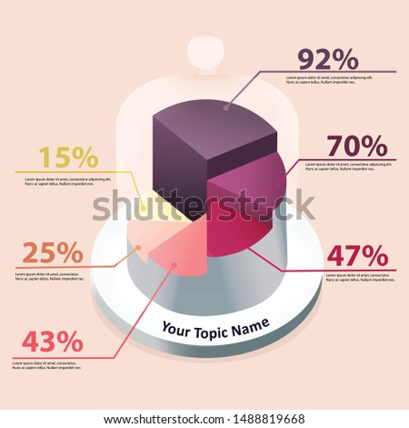 Cake Percentage Infographic Pie Chart