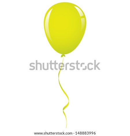 vector green balloon ribbon