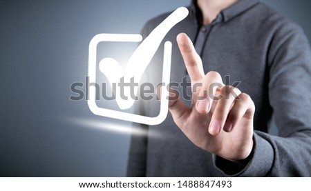 Approved icon. Accepted or confirmed sign Royalty-Free Stock Photo #1488847493