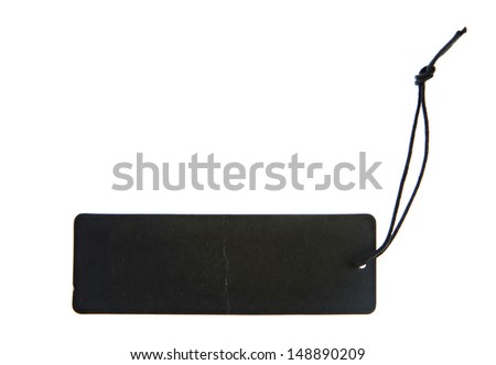 Blank black cardboard paper labels or tag