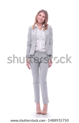 modern young business woman. isolated on white background