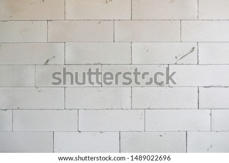 Autoclaved Aerated Concrete - AAC, Lightweight concrete brick wall.