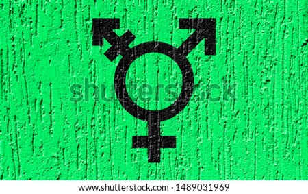 Flag of Israeli Transgender close up painted on a cracked wall