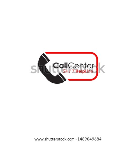 Call center emblem logo icon design vector illustration template
