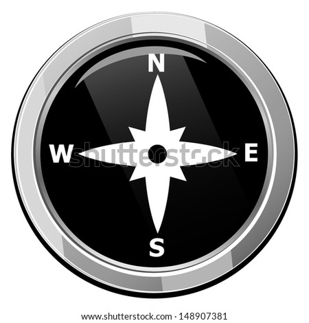 Compass directions - Vector black icon isolated