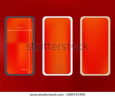 Mesh, red colored phone backgrounds kit. Breezy separated groups, easy to edit EPS. Usefull screen design set, isolated background. Minimal backdrop. 2436x1125 ratio.