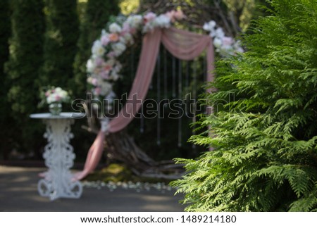 beautiful wedding arch in nature picture for text