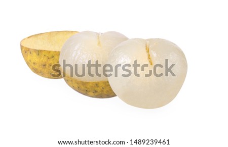 Dimocarpus longan ,longan on white background