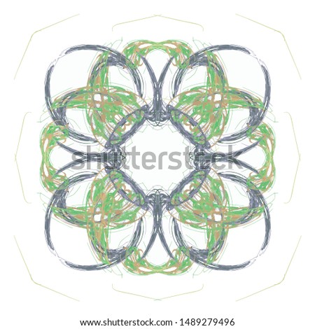 Abstract green floral fractal pattern isolated on white background. Wallpaper design. Vector image.