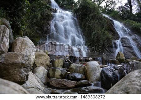 a Waterfall in a park