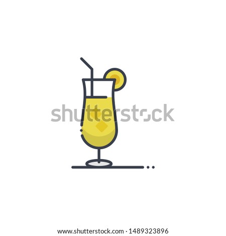 Cocktail Filled outline vector illustration. Food & Drinks style icon.
