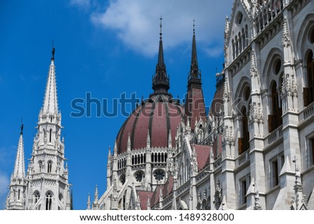 Hungarian Parliament building detail in Budapest, Hungary