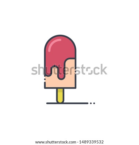 Popsicle Filled outline vector illustration. Food & Drinks style icon.