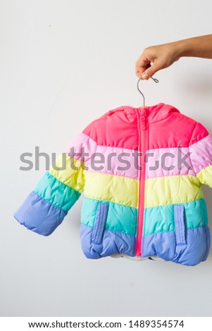Toddler Girl Rainbow Colored Coat