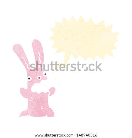 retro cartoon burping rabbit