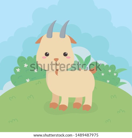 cute goat animal farm character