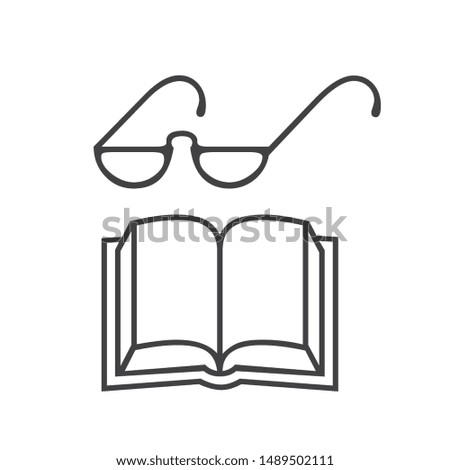 flat vector design glasses and book icon