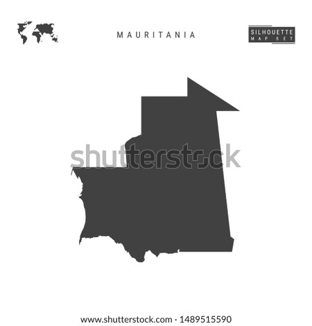 Mauritania Blank Vector Map Isolated on White Background. High-Detailed Black Silhouette Map of Mauritania.