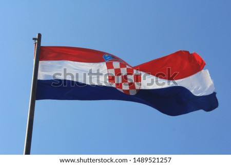 Croatian Flag against blue sky