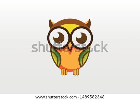 Owl Logo icon shield wing creative Modern mascot Design logo