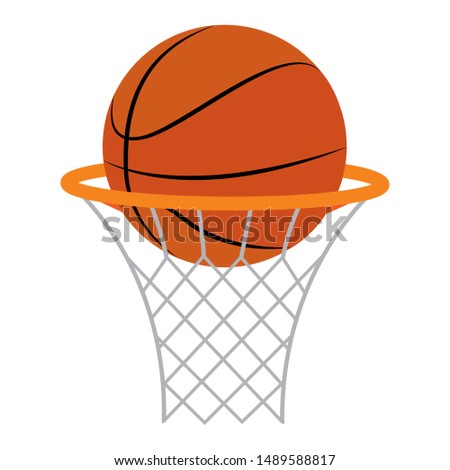 abstract basketball ball and basket on a white background, vector illustration design