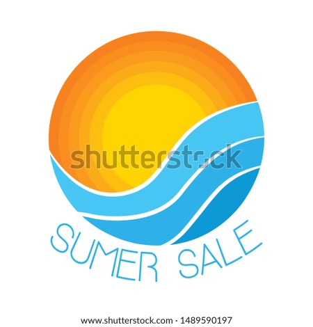 abstract summer sale label on a white background, vector illustration design