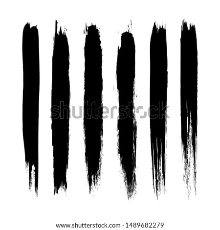 Vector set of grunge brush strokes. Black vector brush strokes collection. Black paint spots vector set