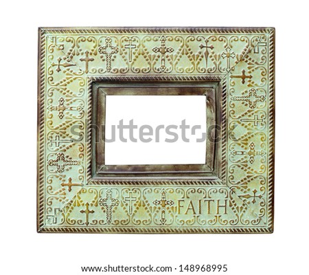 empty picture frame isolated on white
