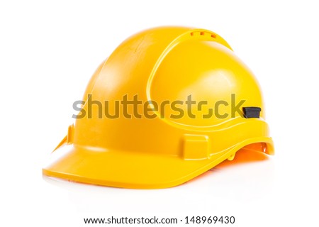 Yellow safety helmet on white background.  hard hat isolated on white Royalty-Free Stock Photo #148969430
