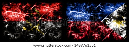 Angola, Angolan, Philippines, Philippine fireworks sparkling flags