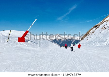 Winter skiing in the alps