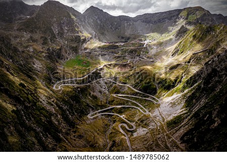 The best driving track in the world. Transfagarasan, Romania Royalty-Free Stock Photo #1489785062