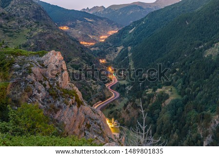 Long Exposure in Canillo, Andorra. Lights in the mountains.