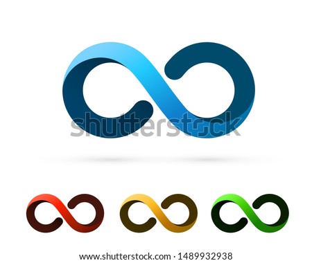 Symbol of infinity art info, color set collection. Vector Illustration