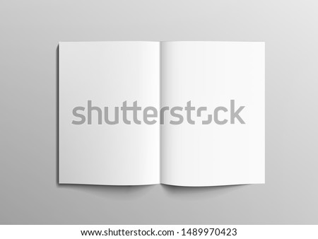 Realistic Clear 3D Brochure, Magazine Or Book Mock Up. EPS10 Vector Royalty-Free Stock Photo #1489970423
