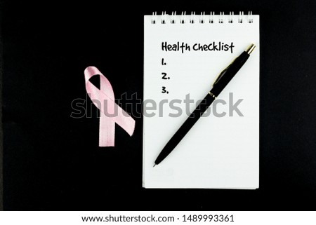 Pink ribbon health concept . with pink ribbon