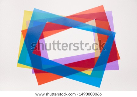 Colorful border frame isolated on white backdrop