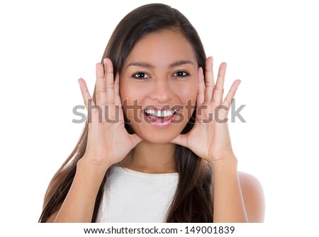 Back to School - university college student teacher screaming excited happy isolated on a white background 
