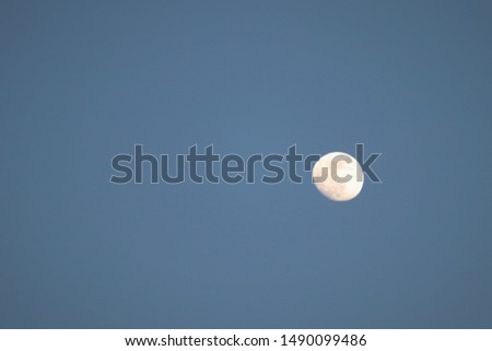 Nearly full moon in the sky
