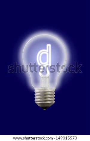 Small letter glow inner electric lamp.