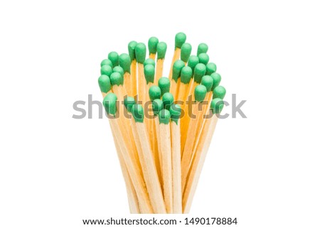 Green matches isolated on white