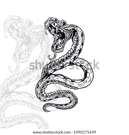 Vector Snake. Python. Venom. T-shirt Design. Snake