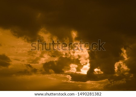 Coffee colored sky and clouds. Background and texture