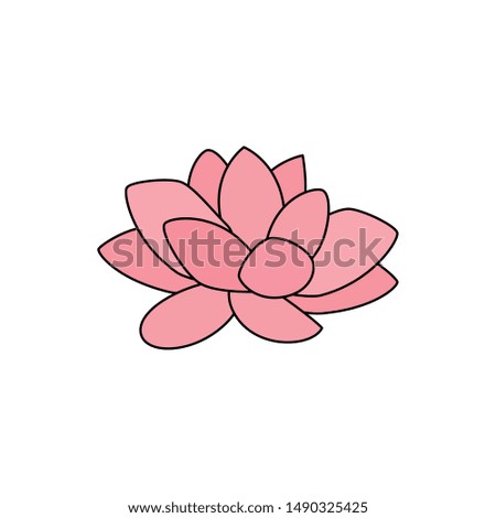 cute lotus flower isolated icon