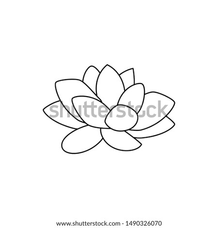 cute lotus flower isolated icon