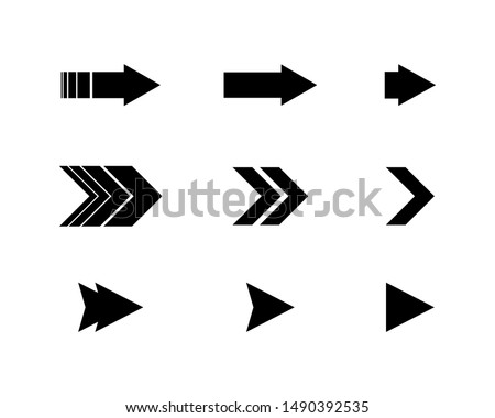 Set flat arrows vector with isolated on white background. Collections for web design, interface and more. Royalty-Free Stock Photo #1490392535