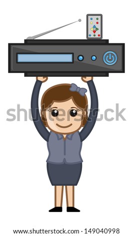 Blue-ray Player - Business Cartoons Vectors